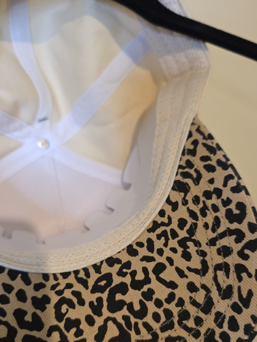 David and Young Cream Baseball Cap with Leopard Print Brim - Picture 6 of 6